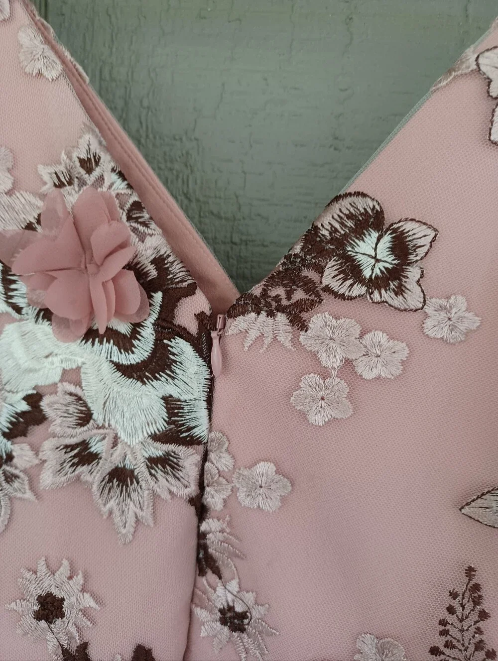 Dress The Population Nellie Floral Embroidered Dress Size S Wedding Guest V Neck - Picture 12 of 14